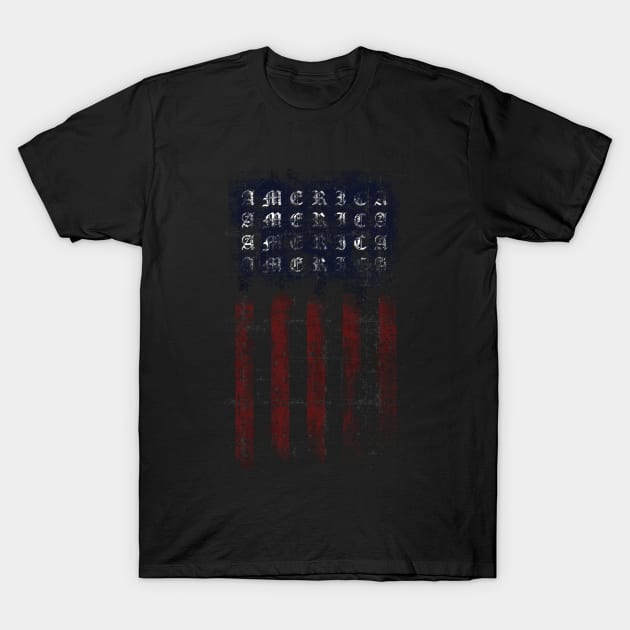 American Flag T-Shirt by CyberpunkTees